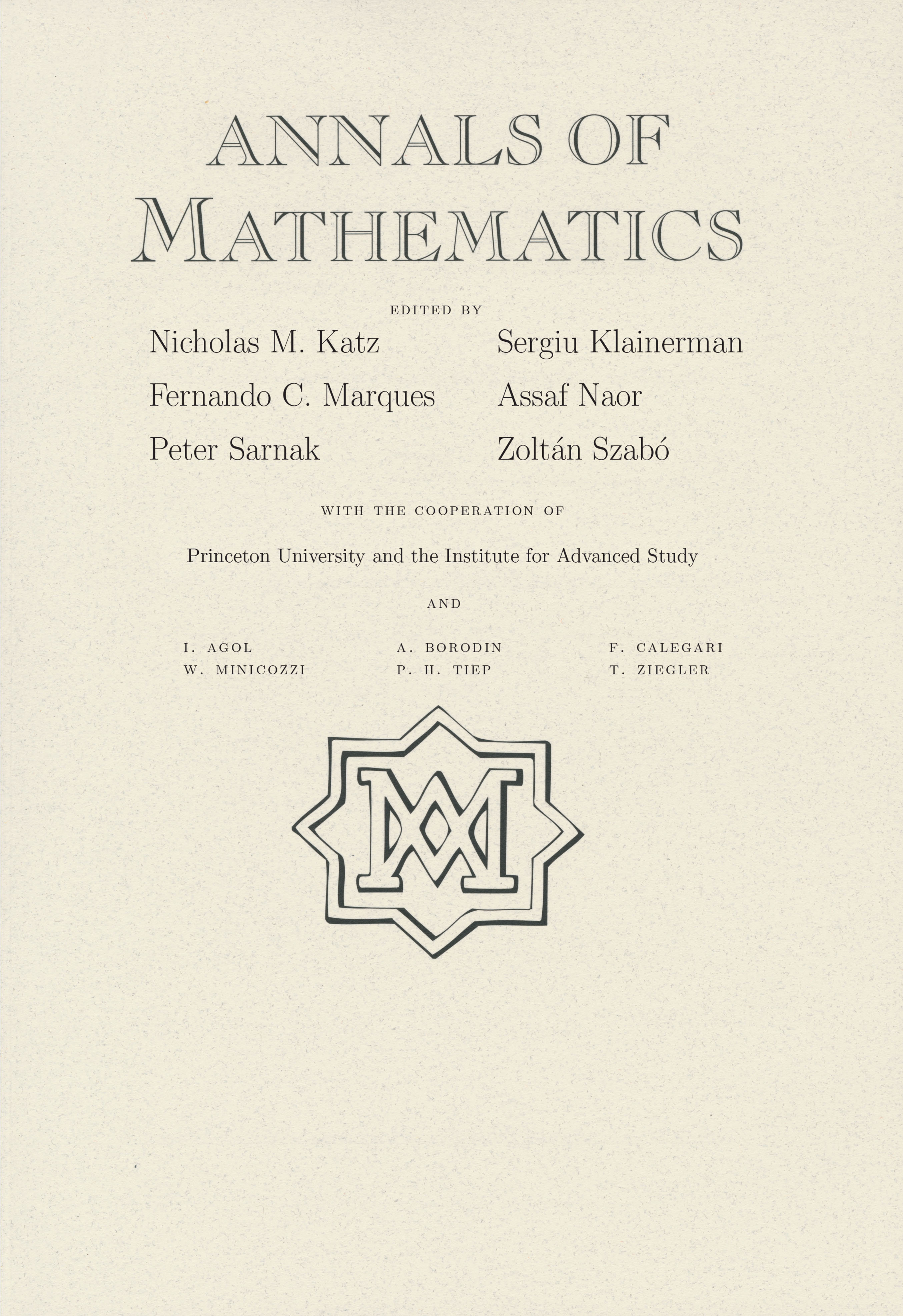 Annals Of Mathematics Annals Of Mathematics Journal